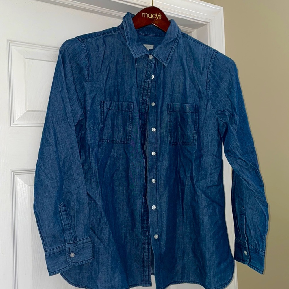 NWT denim button down shirt